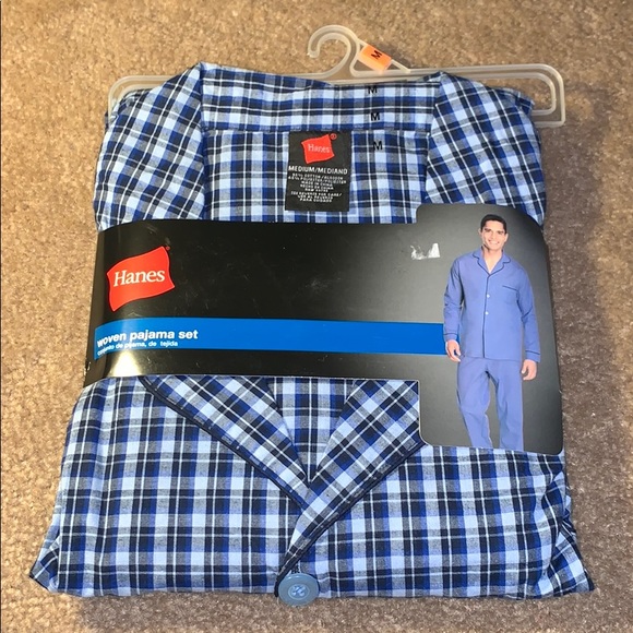 Nwt Hanes Woven Flannel Pajama Set 